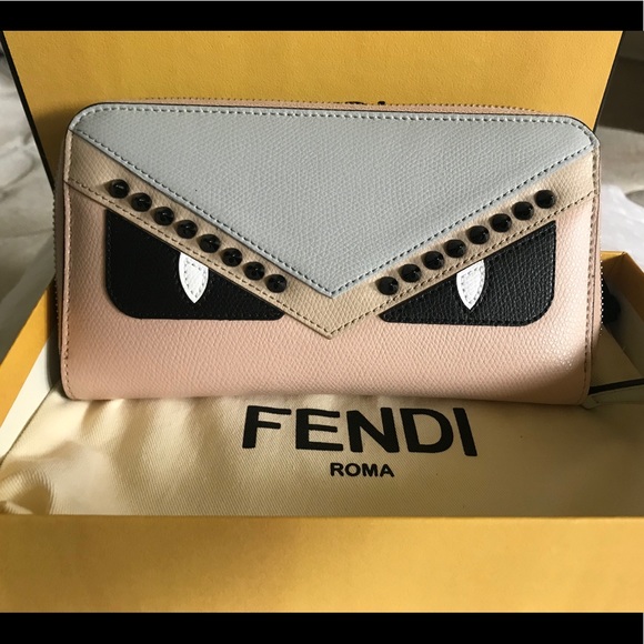 Fendi Monster Eyes light pink and multicolor leather wallet - Picture 5 of 5